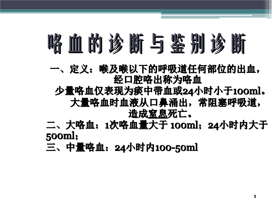 最新咯血量分级，理解、应用及指导